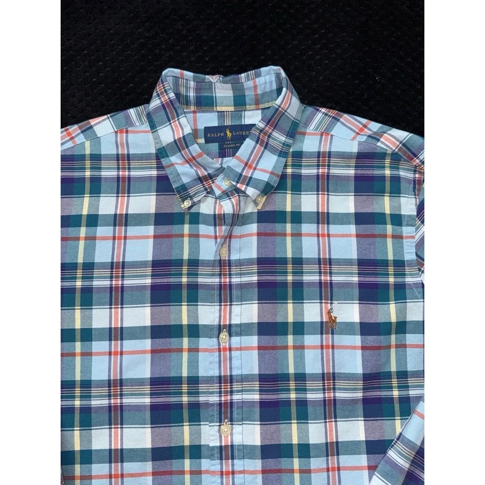 Ralph Lauren Men's Classic Fit Plaid Button Down Shirt‎ Long Sleeve Size X-Large